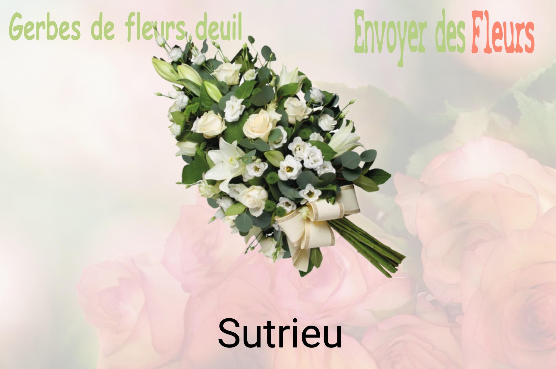 Gerbe de fleurs de deuil livrée à Sutrieu